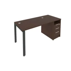Рабочая станция с опорной тумбой Метал Сйстем Б.РС-СТП -1.2 Венге/Антрацит / Metal System