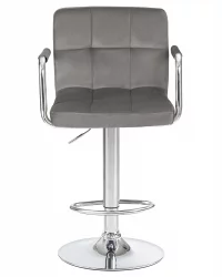 Стул барный ДОБРИН КРУГЕР АРМ Серый велюр МДЖ9-75 / DOBRIN KRUGER ARM MJ9-75