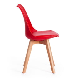Стул ТУЛИП (мод. 73) / 1 шт. в упаковке дерево/пластик/ПУ, 48.5*52.5*83cм, красный / TULIP (mod. 48.5*52.5*83cм,