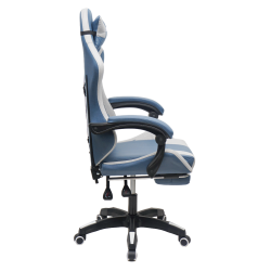 Кресло 907 КИНГКУЕЕН, замша, цвет синий с массажем, арт 907-ЛБ / KINGQUEEN, 907-LB