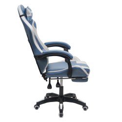 Кресло 907 КИНГКУЕЕН, замша, цвет синий с массажем, арт 907-ЛБ / KINGQUEEN, 907-LB