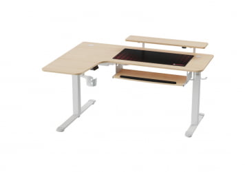 Стол письменный (для компьютера) угловой с электрической регулировкой по высоте ЕУРЕКА ЕРК-ЕХД-Л60Р-МВ (правый), клен / EUREKA ERK-EHD-L60R-MW