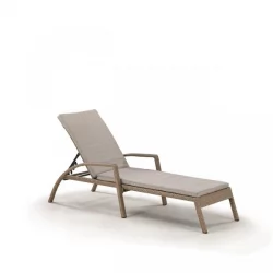 Шезлонг-лежак плетеный А30Б2-В56 Лигхт Бровн с матрасом / A30B2-W56 Light Brown