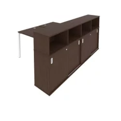 Рабочая станция с опорным шкафом-купе Метал Сйстем Б.РС-СШК-4.2 Венге/Белый / Metal System