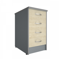 Тумба приставная (с замком) Рива А.ТП-4.1Ф-С Клен/Металлик / Riva А.ТП-4.1F-S