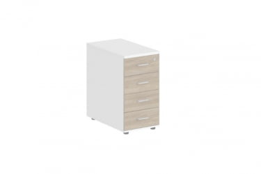 Тумба приставная с 4 ящиками-метабоксами Сигма СГ.521.ВХ.ОД.М Белый Дуб темный / Sigma SG.521.WH.OD.M