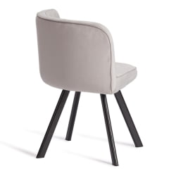 Комплект (стол, 4 стула) КУАДРОН (мод. ПТ14) Стол: МДФ/металл, стул: металл/велюр, 100х100х73 см, 69х56х71 см, Лигхт-грей(св-серый) ХЛР-14/черный / QUADRON (mod. PT14) Light-grey(св-серый) HLR-14/черный