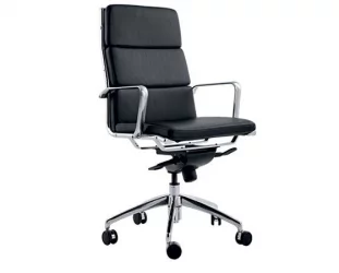 Кресло с высокой спинкой на крестовине Абсолют Д100 Черное / D100