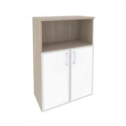 Шкаф средний широкий ОНИКС О.СТ-2.2Р вхите Дуб Аттик / ONIX O.ST-2.2R white