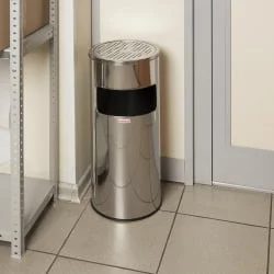 Урна с пепельницей ЛАИМА ПРОФЕССИОНАЛ 27 литров Серебристый / LAIMA PROFESSIONAL