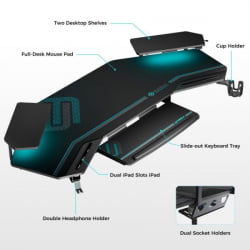 Стол для компьютера (для геймеров) Еурека АЕД-Е70Б-В4 / Eureka AED-E70B-V4