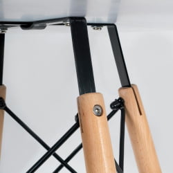 Обеденный стол CИНДЙ НЕКСТ (мод. 70-80 МДФ) металл/мдф/бук, Д80х75см, белый/натуральный / CINDY NEXT (mod. MDF) D80х75см,