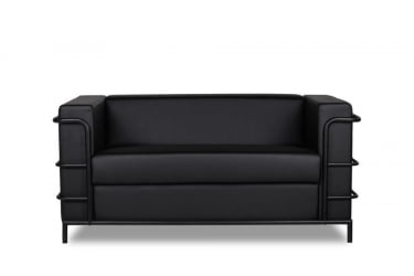 Диван двухместный Аполло 2.0 (2Д) Черный Еуролине 9100 / Euroline