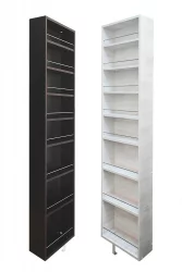 Поворотный шкаф в черном глянцевом стекле Драйв Шелф (правый) Беленый дуб