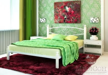 Кровать Каролина Лукс 1800х2000 Белая / Lux