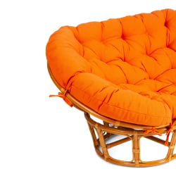 Диван МАМАСАН/МАМАСАН 23/02 В /с подушкой/ подушка 182х119 см, 169х102х80 см, Пекан (орех), ткань, оранжевый, С 23 / MAMASAN/МАМАСАН W Pecan