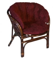 Кресло Багама, подушки коричневые или светлые полные Бахама5 миндаль матовый / Bahama5