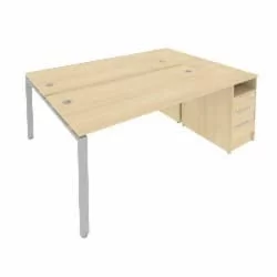 Рабочая станция с опорной тумбой Метал Сйстем Б.РС-СТП-2.4 Акация/Серый / Metal System