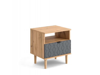 Тумба дизайнерская Денвер 1 ящ Дуб вотан/Графит Р-810