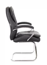 Кресло для посетителей Еверпроф Валенсиа CФ Экокожа Черный / Everprof Valencia CF