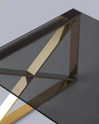 Журнальный стол КРОСС 120кс60 Золото (стекло смоке) / 120x60 smoke)