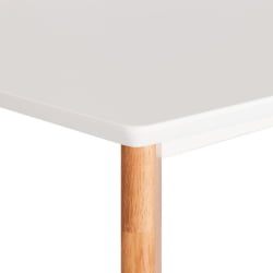 Обеденный стол Cлаире квадратный столешница МДФ, опоры дерево гевея, белый / натуральное дерево, 80 кс 80 кс 75см / Claire x x