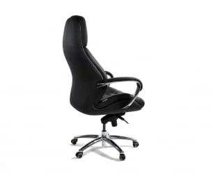Кресло руководителя ПОРСCХЕ кожа Черный / PORSCHE