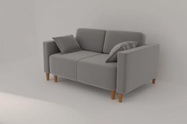 Диван прямой Ультра (Берхоусе) Цвет фасада: Серый велюр; Тип: Прямой; Материал фасада: Металл/Велюр / (Berhouse)