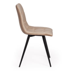 Стул CХИЛЛЙ (мод. 7095-1) ткань/металл, 45кс53х88 см, высота до сиденья 50 см, бежевый баркхат 5/черный / CHILLY (mod. 45x53х88 barkhat