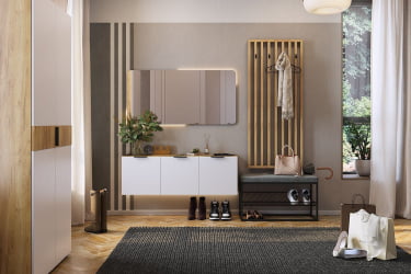 Прихожая Бери К6 дуб крафт золотой/графит