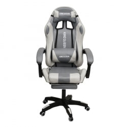 Кресло 907 КИНГКУЕЕН, замша, цвет серый с массажем, арт 907-Дэрк-Грей / KINGQUEEN, 907-Dark-Grey