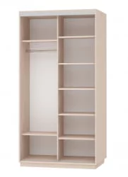 Шкаф-купе двухдверный Экспресс Дуо Комби 1200х2200х Дуб молочный / 1200х2200h