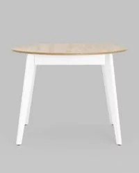 Раздвижной овальный стол Рондо 100-135 Дуб/белый / Rondo