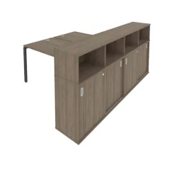 Рабочая станция с опорным шкафом-купе Метал Сйстем Б.РС-СШК-4.3 Вяз/Антрацит / Metal System