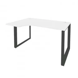 Стол эргономичный левый на О-образном м/к ОНИКС О.МО-СА-2Л Белый Бриллиант/Антрацит / ONIX O.MO-SA-2L