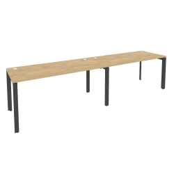 Рабочая станция на П-образном м/к ОНИКС О.МП-РС-2.4.7 Тиквуд Светлый/Антрацит / ONIX O.MP-RS-2.4.7