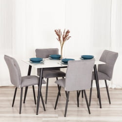 Стул обеденный Свеет велюр, серый/черный, 29, 46х55х88 / Sweet