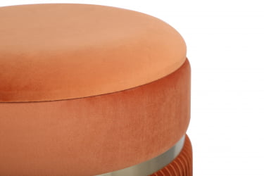 Пуф Миранда с ящиком велюр Оранжевый