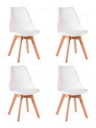 Стул обеденный ДОБРИН ДЖЕРРЙ СОФТ (ножки светлый бук, цвет сиденья белый (В-02)) 4 шт / DOBRIN JERRY SOFT (W-02))