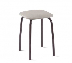 Табурет кухонный 320х320 мм Светло-серый/Металл Коричневый