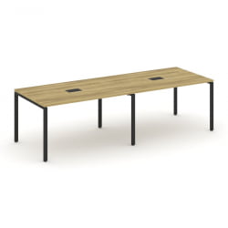 Стол переговорный (2 столешницы) CОНCЕПТ CН.ПРГ-023 Дуб Винченцо Черный / CONCEPT CN.PRG-023