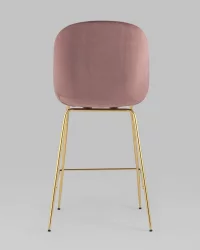Стул полубарный Беетле со спинкой голд Темно-розовый / Beetle gold