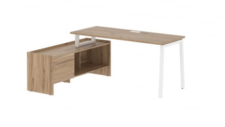 Стол с тумбой ЕДИС ЕЛCТ 17614 Дуб Денвер светлый Белый / EDIS ELCT