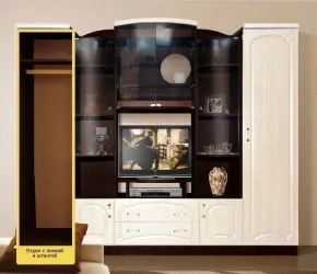 Стенка Александра 6 МДФ Венге/Млечный дуб