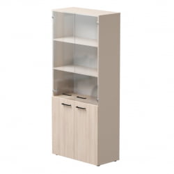 Шкаф комбинированный со стеклом Еверпроф ЕВО 254Н004 Дуб Соната Кашемир / Everprof EVO