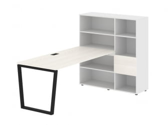 Рабочая станция ЕДИС ЕВРСТ 1217 Ясень Траун Черный Белый / EDIS EVRST