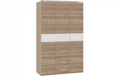 Шкаф (3 створки с ящиками) Импульс СН16.05 Дуб сонома/белый глянец / SN16.05