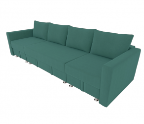 Диван угловой Фиеста Трансформер П- побразный с подлокоткиками (Берхоусе) Цвет фасада: Азур Велюто 44; Тип: Левый/правый; Материал фасада: Металл/Велюр / (Berhouse)