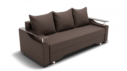 Диван Квадро-1 ПБ (ЗР) Цвет фасада: Коричневый; Тип: Прямой; Материал фасада: Металл/Велюр