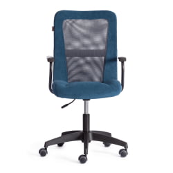 Кресло СТАФФ флок/ткань, синий/серый, 32/В-12 / STAFF 32/W-12